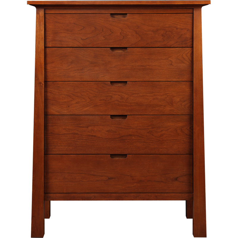 Commode en bois massif 5 tiroirs Park Slope, Madison