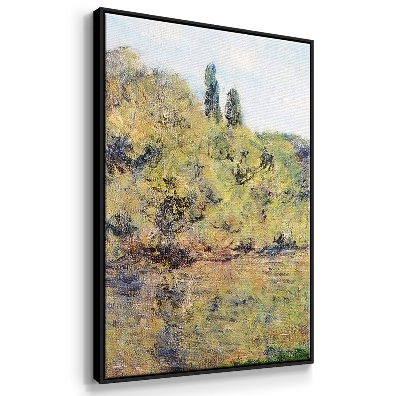 "La seine à Jeufosse", 1884, reproduction sur toile 3 pièces, Noir