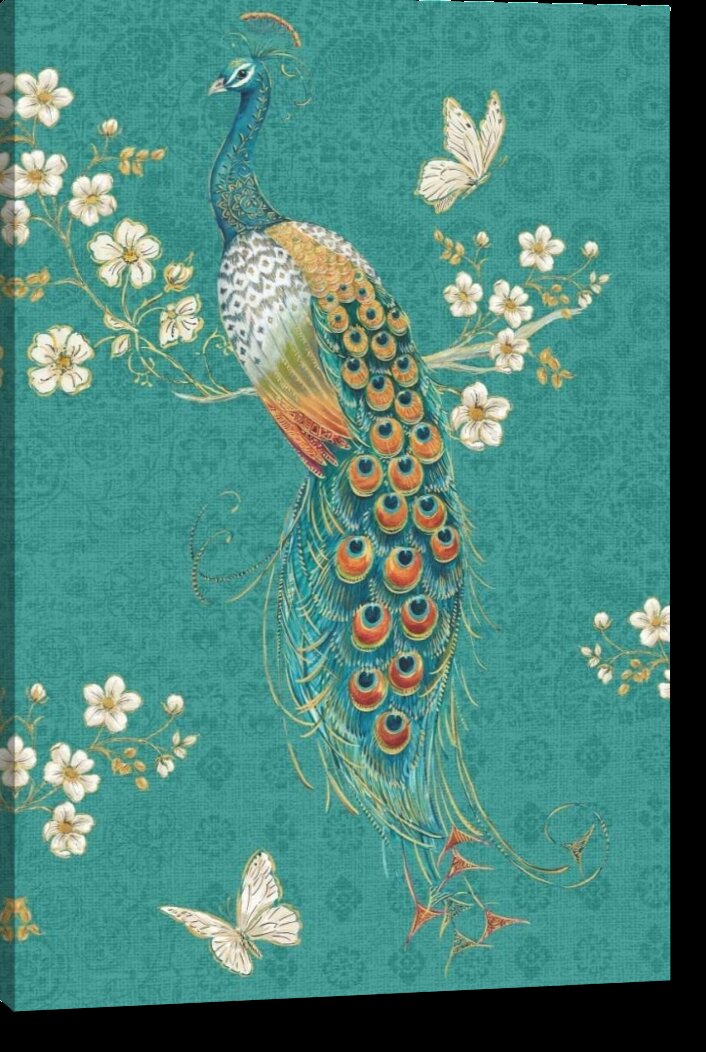 Ornate Peacock XD' Graphic Art Print on Wrapped Canvas