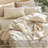 MooMee Lightweight Duvet Cover Set with Zipper Closure 8 Ties 100% Washed Cotton Linen Like Textured Soft Breathable All-Season-111219964-109236631