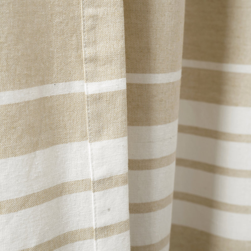 Nantucket Cotton Semi Sheer Curtain Pair, Taupe, 40"W x 95"L