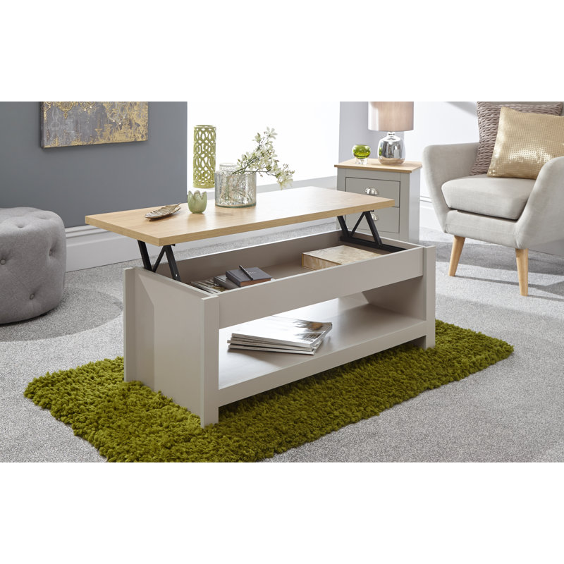Caddis Lift Top Sled Coffee Table with Storage, Grey