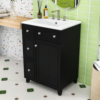 Meuble-lavabo sophistiqué pour petits espaces avec panneau de fibres à densité moyenne durable