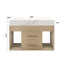 Meuble-lavabo et lavabo de salle de bain moderne peu encombrant, pierre frittée durable, compact pour les petits espaces