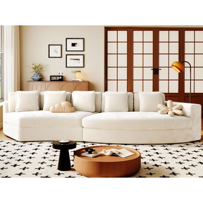 Boneless 115" Upholstered Curved Sofa Couch
