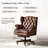 Heeg Genuine Leather Swivel And Rocking Office Chair With Solid Wood Base-108582111