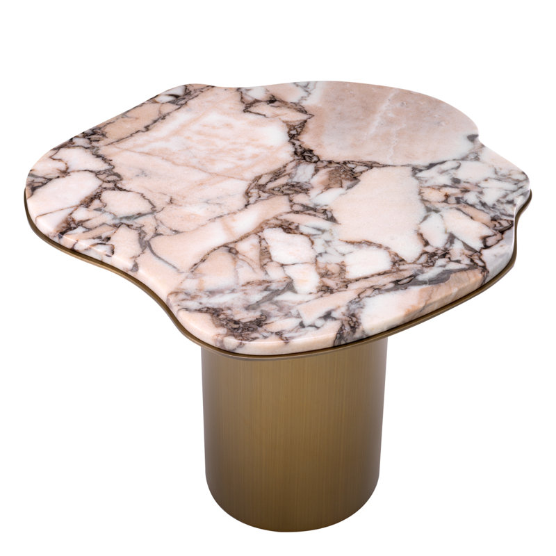 Side Table Shapiro Black Marble - Top, Cream