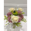 Real Touch Rose Arrangement: Lavender, Pink Berries in Glass Vase