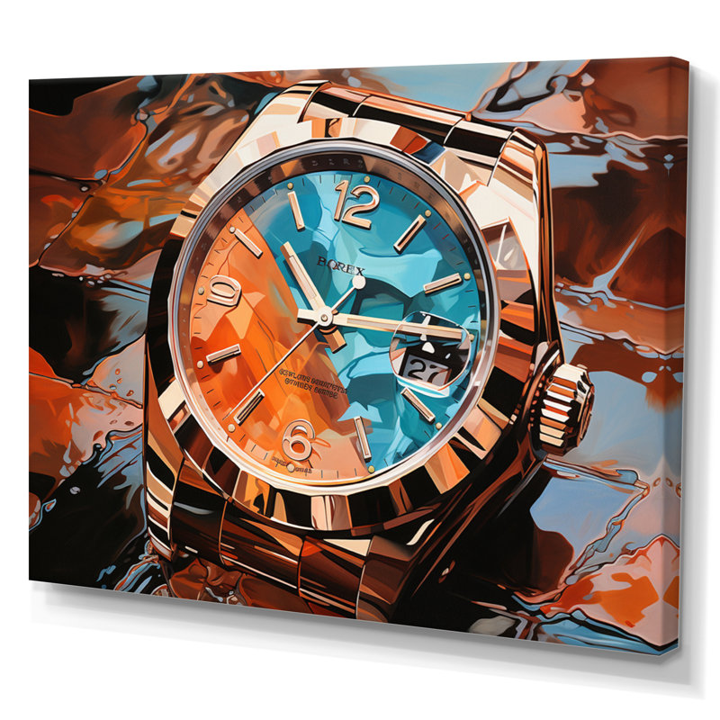 Montre de luxe bronze Infinity II, H 12 po x l 20 po x P 1 po, Toile tendue