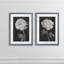 «Black and White Flowers I», ensemble de 2 reproductions d'art encadrées-1047400657-1047400655-1047400651