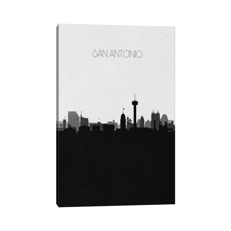 San Antonio Skyline by Ayse Deniz Akerman - Wrapped Canvas Gallery-Wrapped Canvas Giclée, 20.32 cm H x 30.48 cm W