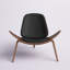 Méridienne Mid-Century moderne avec dossier incurvé, revêtement en similicuir et structure en bois massif, fauteuil de lecture confortable pour le salon, la chambre à coucher et le bureau-1652999039-1653927772
