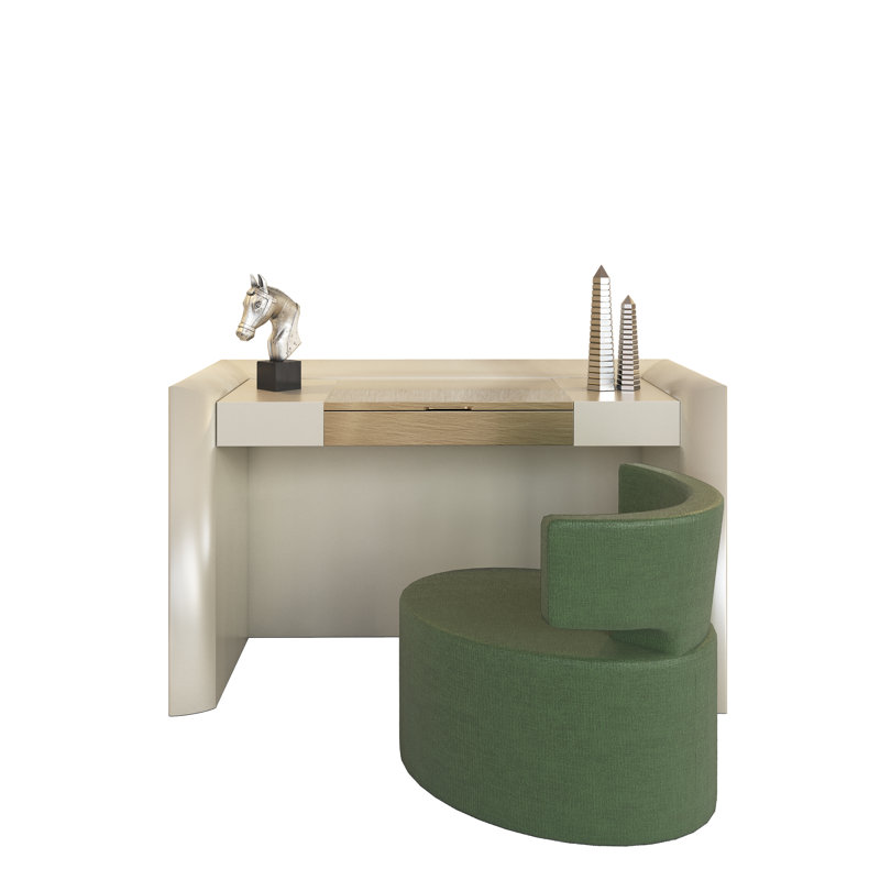 Ensemble de coiffeuse avec tabouret et miroir, Mat