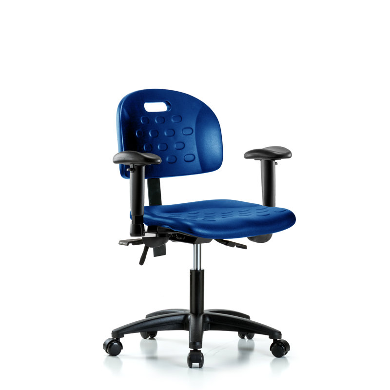 Chaise de travail ergonomique en polyuréthane, Roulettes, Réglable