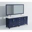 Meuble-lavabo double bleu marine l 80 po x P 22 po avec comptoir en marbre, robinet inclus, miroir de 30 po - égratignure et teinture pour une surface de performance de 80 po 22 po-1127135711