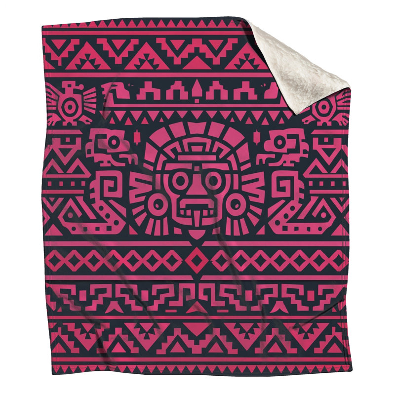 Aztec Tribal Patterns Blankets, 60in W x 80in H