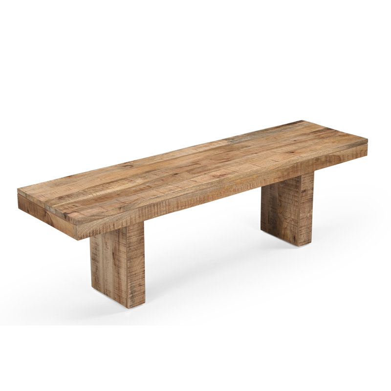 Banc en bois de manguier massif, Naturel