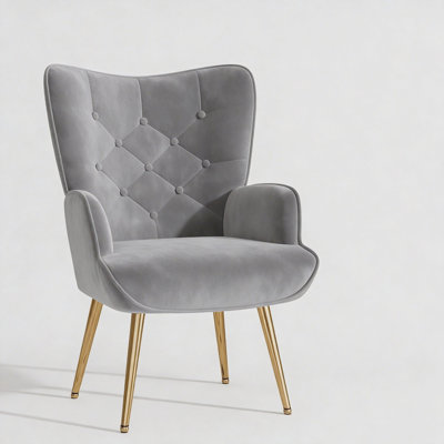 Fauteuil d'appoint convertible en velours Mid-Century