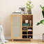 Buffet de 34 pouces avec vin, buffet de salon à la maison, une tablette fermée et deux tablettes ouvertes, - porte d'entrée, idéal pour une utilisation dans une cuisine, armoire de bar, 6 espaces, design, longue durée convenant à diverses pièces