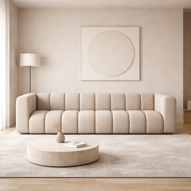 5 Seater Velvet Seating Component, 70cm H x 290cm W x 179cm D