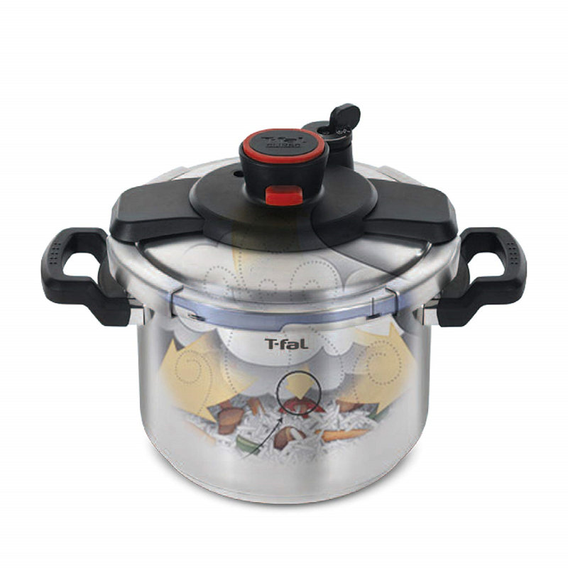 T-fal Clipso Stove Top Pressure Cooker, 6.3 Qt.