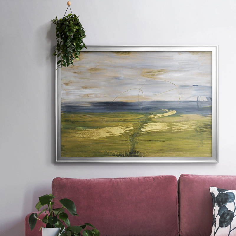 «Sky and land II», reproduction sur toile, Argent, H 26 po x l 38 po x P 1,5 po