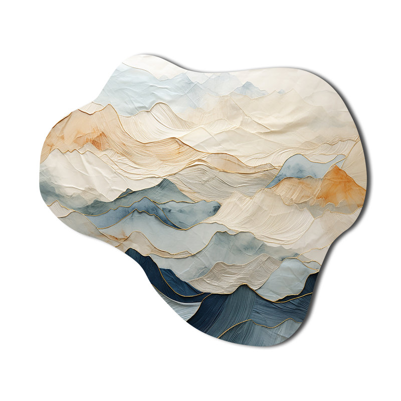 «Majestic Mountain Peaks - Mountains», impression murale en métal asymétrique, H 28 po x l 25 po