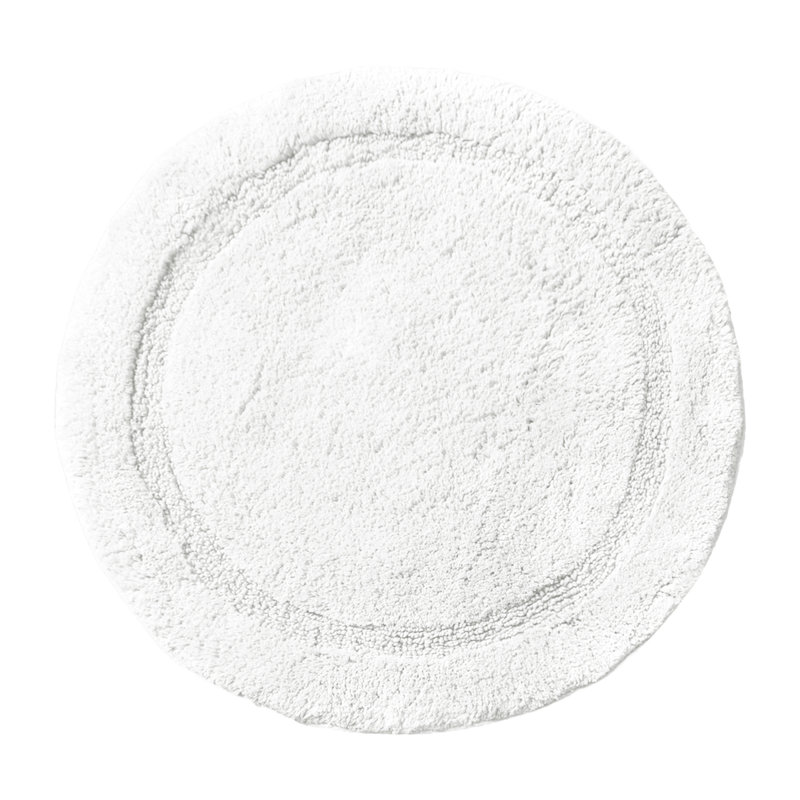 Polygala Cotton Round Bath Mat, White