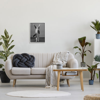 Ba-372-Framed " Funny Cat Victory Pose " by Kazutoshi Ono