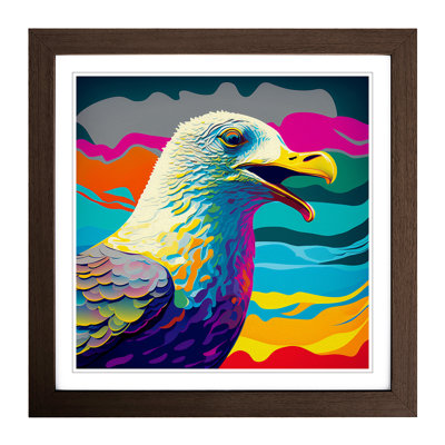 Seagull Pop - Single Picture Frame Print on Wood