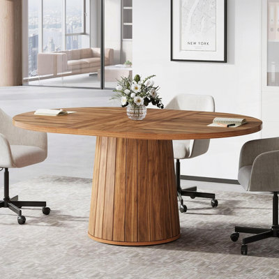 Table de conférence ovale en bois