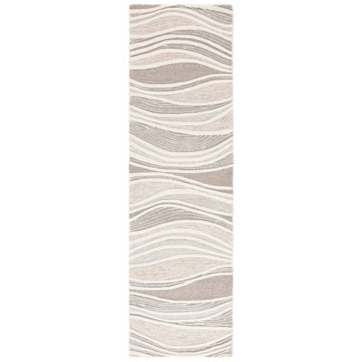 Janhavi Hand Tufted Wool/Cotton Abstract Rug in Natural/Ivory/