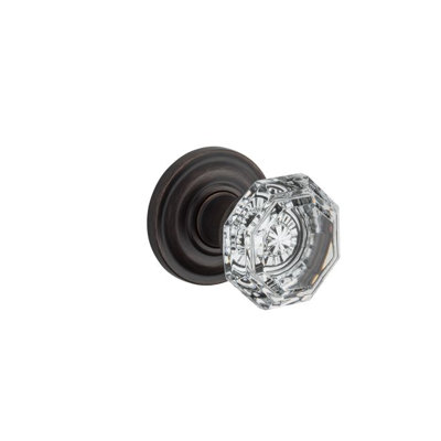 Ellipse Passage Door Knob with Traditional Round Rose