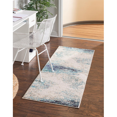 Tapis abstrait beige / bleu