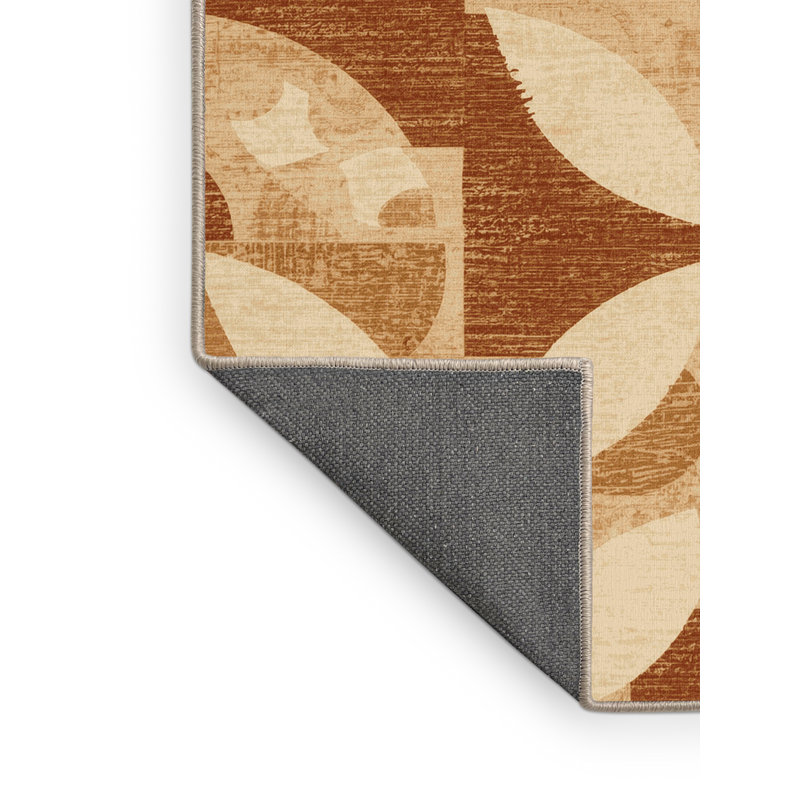 Tapis moelleux moelleux à motif de blocs d'inspiration mondiale Clybourn Arepas, 5x7