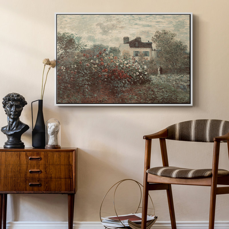Paysage rétro - DCCCLxxx, H 17 po x l 25 po, Toile encadrée flottée blanche