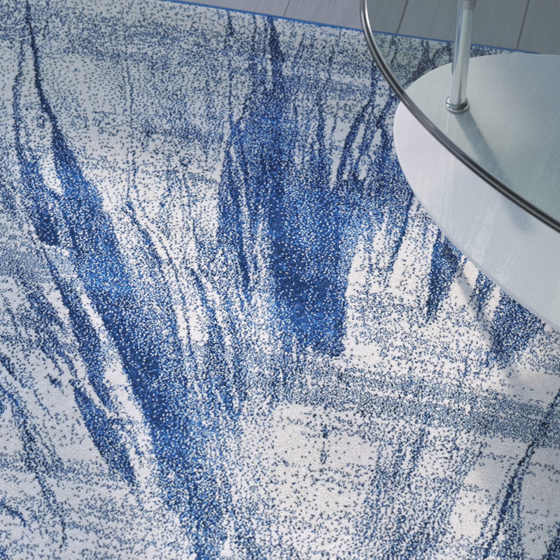 Aveneil Abstract Cobalt Area Rug, Rectangle 8' x 11'