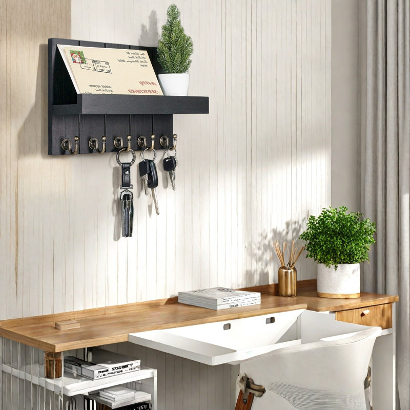 Porte-clé décoratif pour mur, Noir
