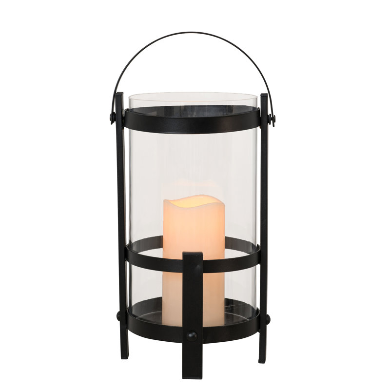 20.47'' H Iron Floor Lantern with Candle Included