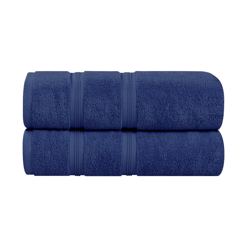 Ensemble de 2 draps de bain en coton Smart Quick-Dry Zero Twist, Marine