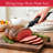 Electric Carving Knife - 8-Inch Serrated Stainless-Steel Blade Cutter with Comfort Grip Handle for Slicing Turkey and Meat by Classic Cuisine (Black)
