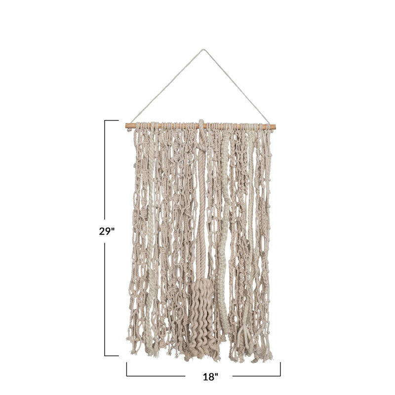 28 Inches Cotton Macramé Wall Hanging