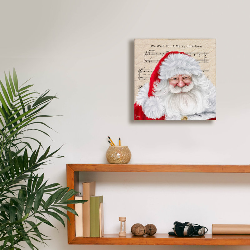«We Wish You A Merry Christmas» par Ashley Bradley, art mural sur toile, H 12 po x l 12 po