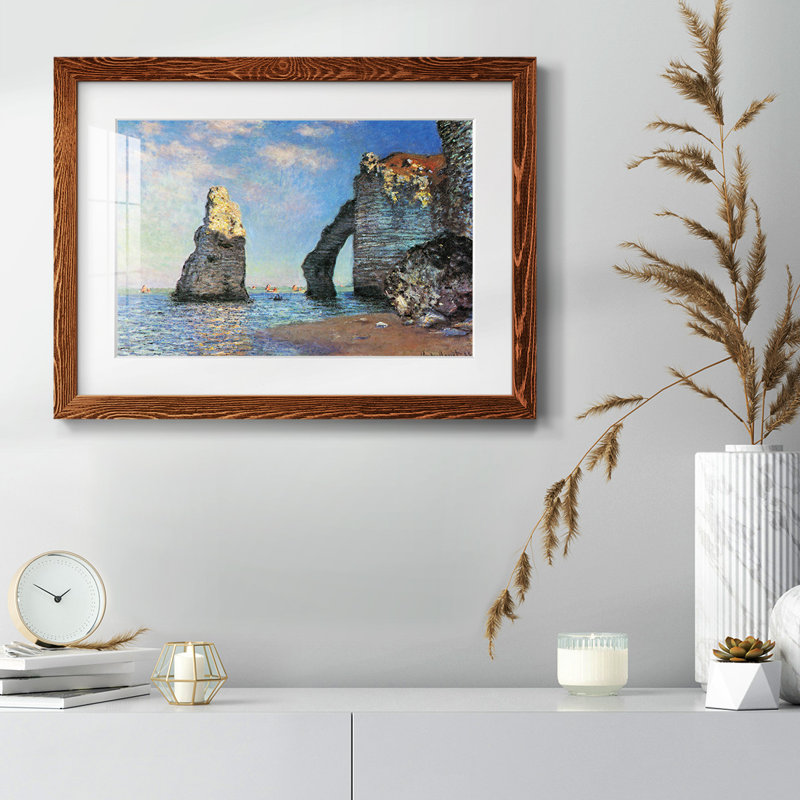 Les falaises rocheuses d'Étretat par Monet, Érable, H 22 po x l 32 po x P 1,5 po