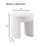 Tabouret d'appoint contemporain en tissu rond Teddy, finition blanche pour un décor de salon moderne et confortable-499399319