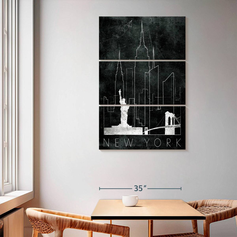 Sireci Linear NYC Skyline, 65" H x 42" W