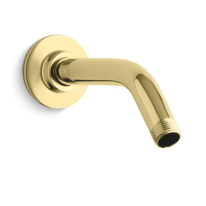 Long bras de douche et rebord Mastershower, Laiton poli éclatant