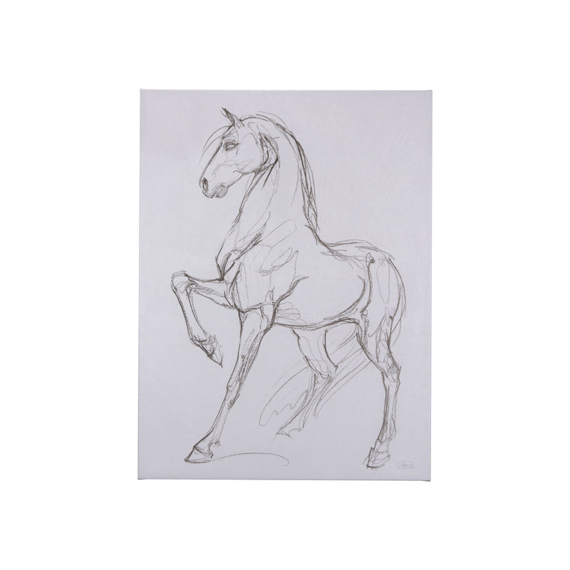 Toile texturée cheval II, H 40 po x l 30 po x P 1,5 po