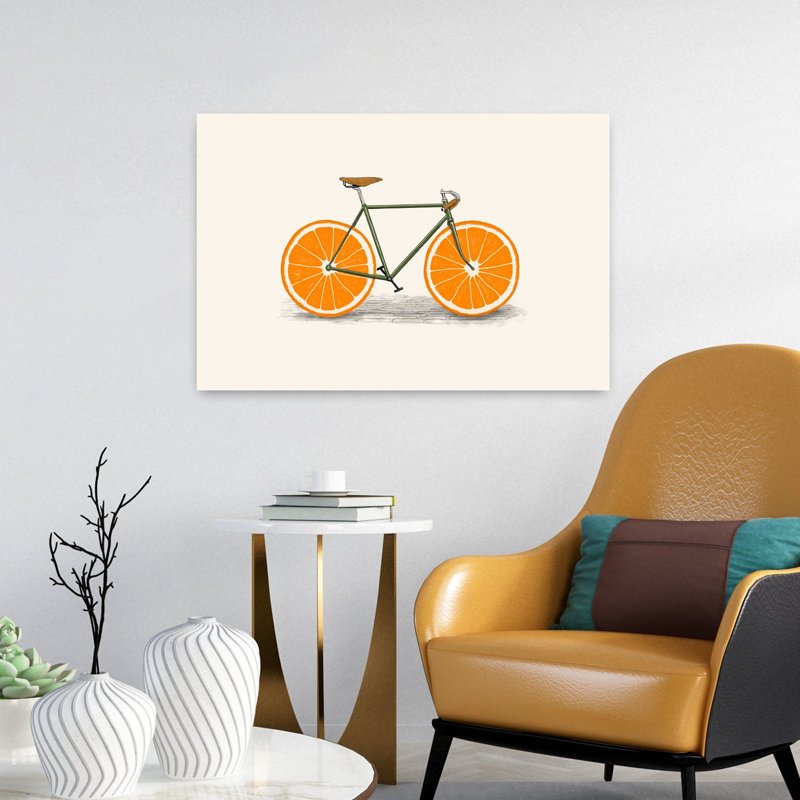 Orange Wheels Contemporary Wall Art Print, 40.64cm H x 60.96cm W