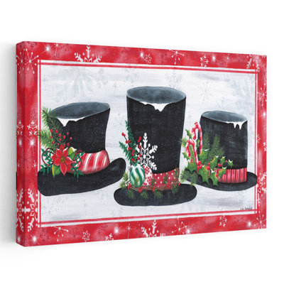 3 Top Hats Abstract Contemporary Winter Art